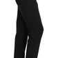 Chic Black Lace-Up Cropped Trousers