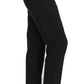 Chic Black Lace-Up Cropped Trousers