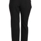 Chic Black Lace-Up Cropped Trousers