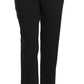Chic Black Lace-Up Cropped Trousers