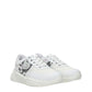 White Fabric Chunky Sneakers