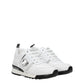 White Leather Low Top Sneakers