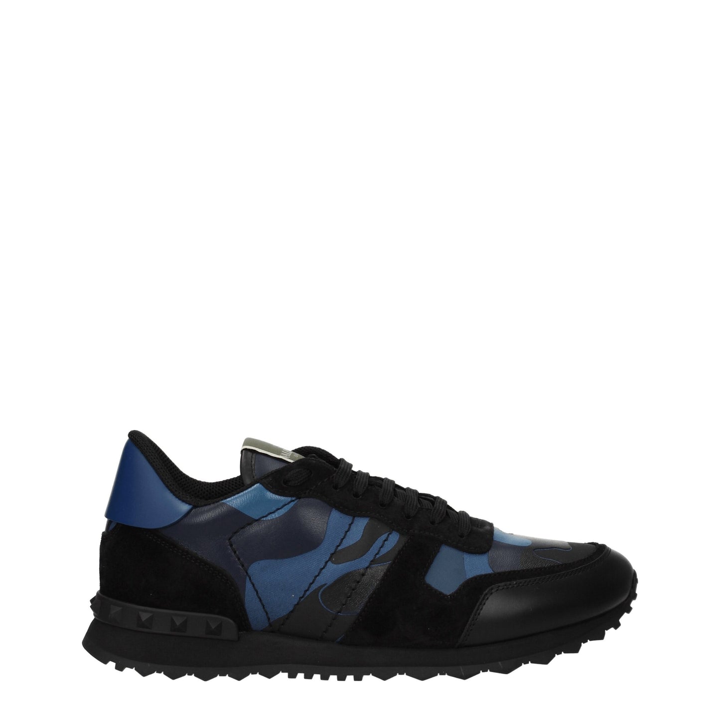 Blue Leather Low Top Sneakers