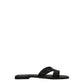 Black Leather Slippers
