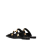 Black Leather Mules