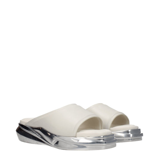 Gray Leather Slippers Sandals