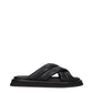 Black Leather Slippers