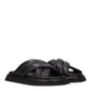 Black Leather Slippers