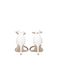 White Leather Stiletto Heel Sandals