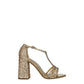 Gold Plastic Platform Sandals