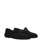 Black Fabric Slip-On Loafers