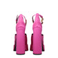 Pink Satin Platform Sandals