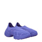Purple Fabric Slip-On Loafers