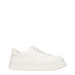 White Fabric Platform Sneakers
