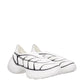 White Fabric Low Top Sneakers