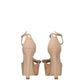 Beige Leather Platforms