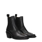 Black Leather Ankle Boots
