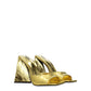 Gold Leather Platform Sandals
