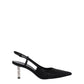 Black Fabric High Heel Pumps