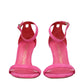 Pink Leather Stiletto Heels Sandals