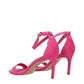 Pink Leather Stiletto Heels Sandals