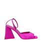 Pink Satin Stiletto Heel Sandals