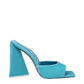 Light Blue Velvet Platform Sandals
