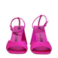Pink Satin Stiletto Heel Sandals