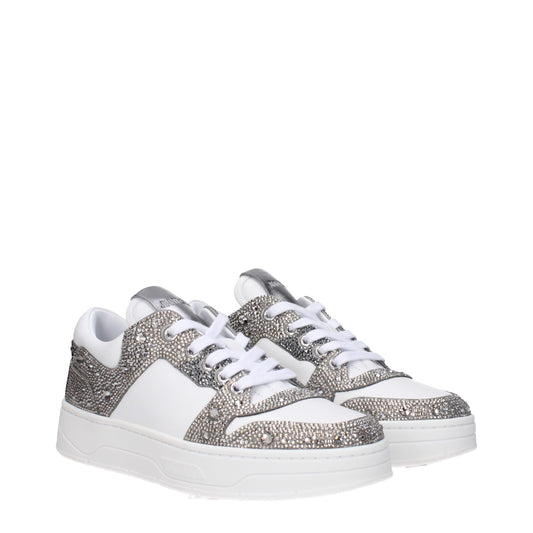 White Leather Chunky Sneakers