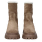 Beige Leather Ankle Boots