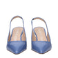 Light Blue Leather High Heel Pumps