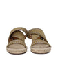 Green Leather Flat Sandals