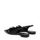 Black Leather Ballet Flats