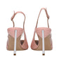 Pink Leather High Heel Pumps