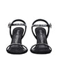 Black Satin Stiletto Heel Sandals