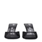 Black Satin Stiletto Heel Sandals