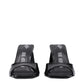 Black Leather Stiletto Heel Sandals