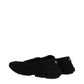 Black Leather Slip-On Loafers
