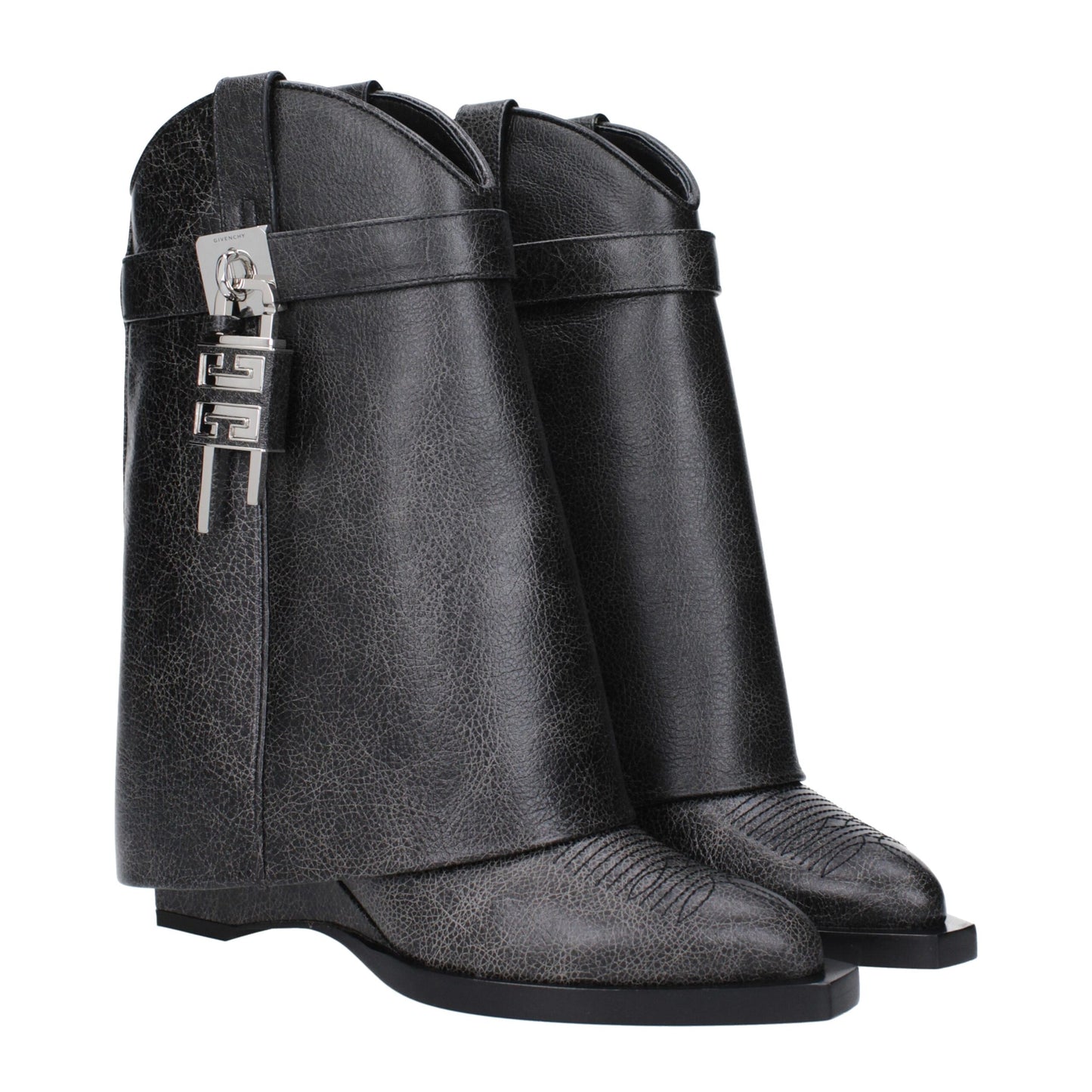 Black Leather Ankle Boots