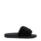 Black Cotton Slippers