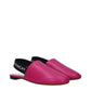 Pink Leather Flat Sandals