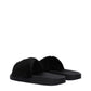 Black Cotton Slippers