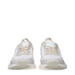 White Fabric Athletic Sneakers
