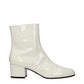 Beige Leather Ankle Boots