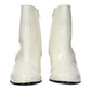 Beige Leather Ankle Boots