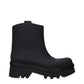 Black Cotton Ankle Boots