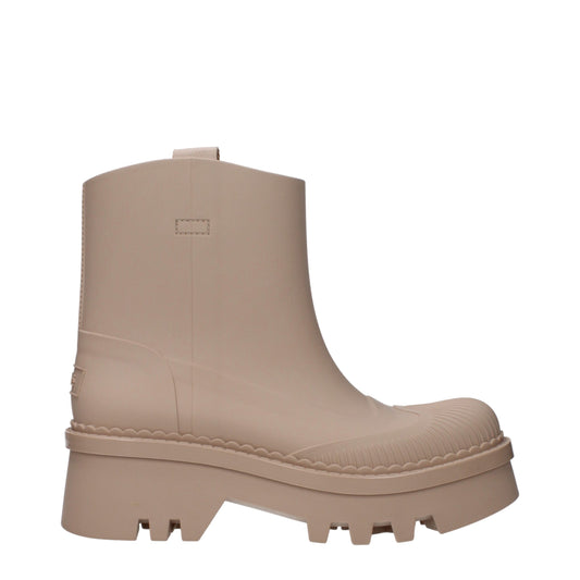 Pink Cotton Ankle Boots