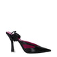 Black Leather Stiletto Heel Sandals