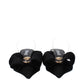 Black Satin Flat Sandals