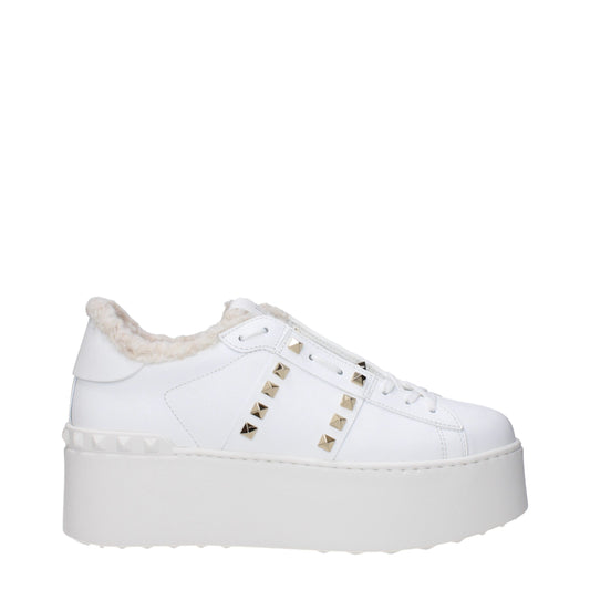 White Leather Platform Sneakers